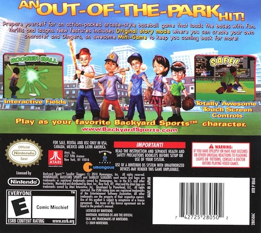 Backyard Sports - Sandlot Sluggers — box-2D-back (US)