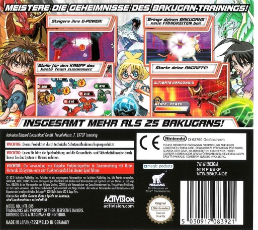 Bakugan - Battle Brawlers - Battle Trainer — box-2D-back (DE)