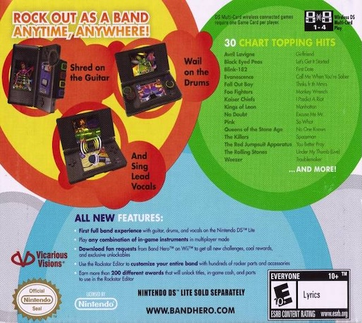 Band Hero — box-2D-back (US)