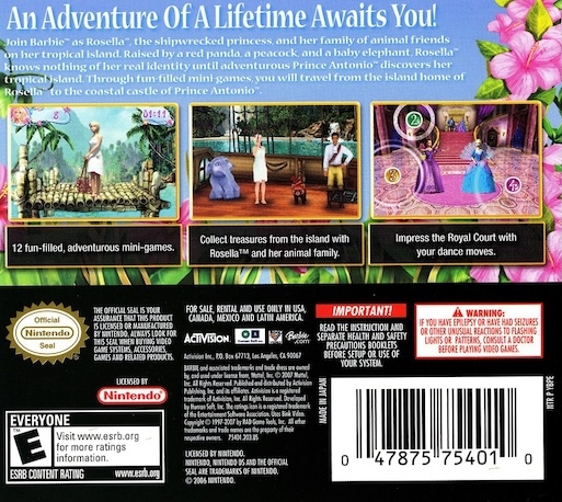 Barbie Princesse De L'ile Merveilleuse — box-2D-back (US)