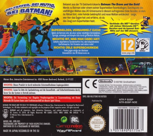 Batman - L'alliance Des Héros Le Jeu Vidéo — box-2D-back (DE)