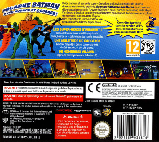 Batman - L'alliance Des Héros Le Jeu Vidéo — box-2D-back (FR)