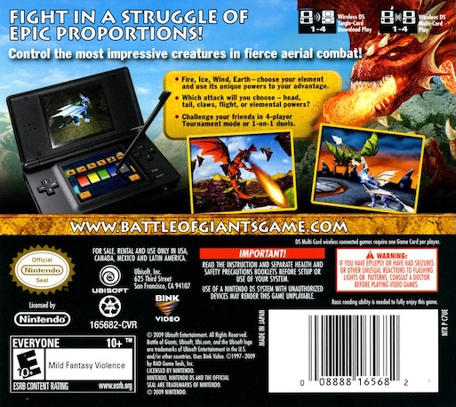 Battle Of Giants - Dragons — box-2D-back (US)