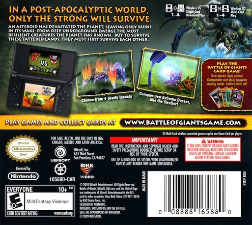 Battle Of Giants - Mutant Insects — box-2D-back (US)