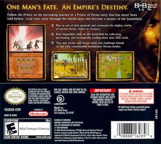 Battles Of Prince Of Persia — box-2D-back (US)