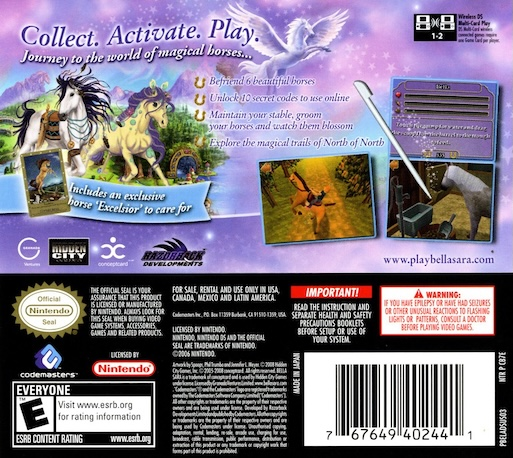 Bella Sara — box-2D-back (US)