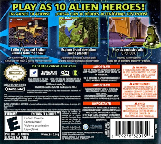 Ben 10 - Alien Force - Vilgax Attacks — box-2D-back (US)