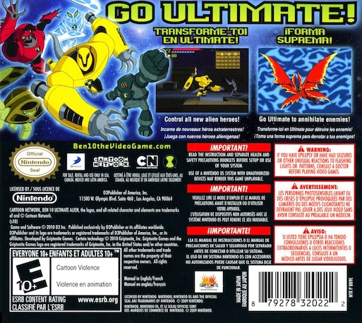 Ben 10 Ultimate Alien - Cosmic Destruction — box-2D-back (US)