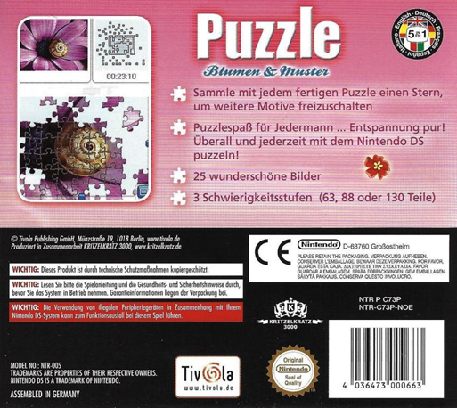 Blumen & Muster Puzzle - Echter Puzzlespass fuer Unterwegs — box-2D-back (DE)
