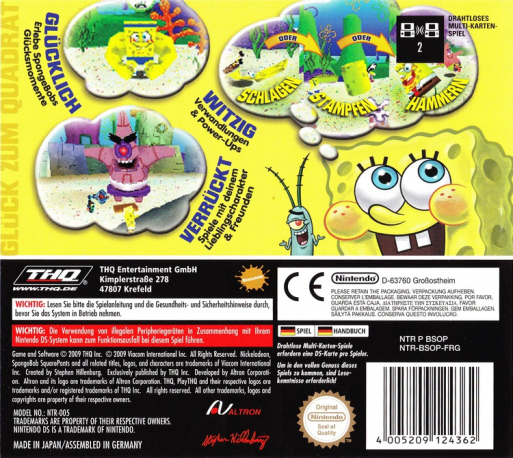 SpongeBob's Truth or Square — box-2D-back (DE)
