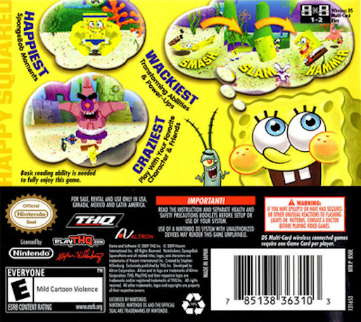 SpongeBob's Truth or Square — box-2D-back (US)