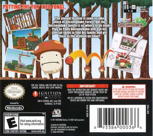Boing! Docomodake DS — box-2D-back (US)