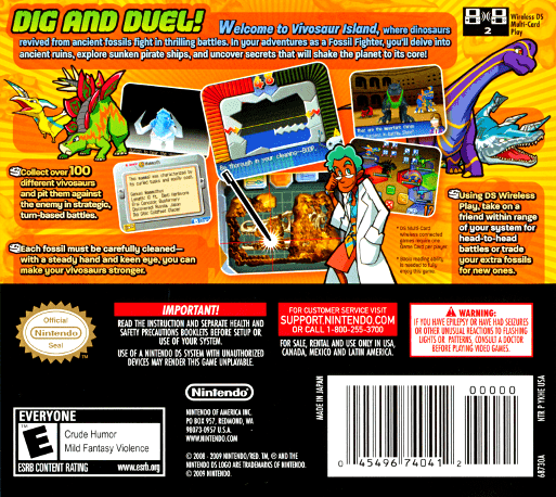 Fossil Fighters — box-2D-back (US)