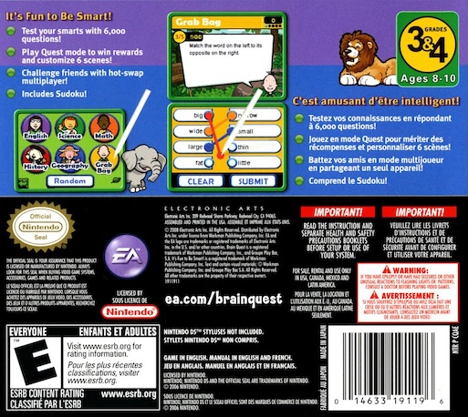 Brain Quest - Grades 3 And 4 — box-2D-back (US)