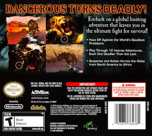 Cabela's Dangerous Hunts 2011 — box-2D-back (US)