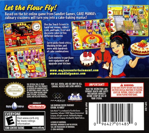 Cake Mania — box-2D-back (US)
