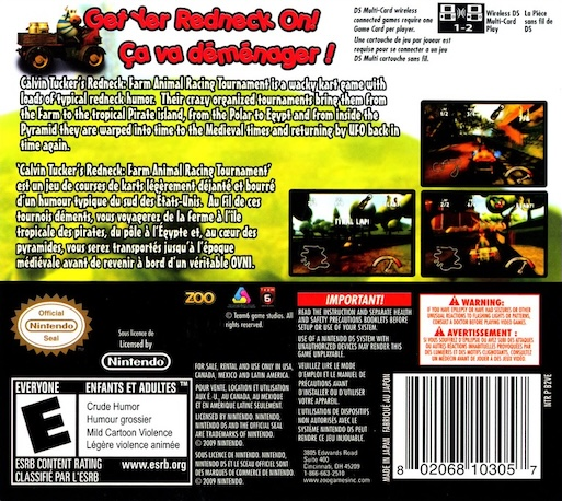 Calvin Tucker's Redneck - Farm Animal Racing Tournament — box-2D-back (US)