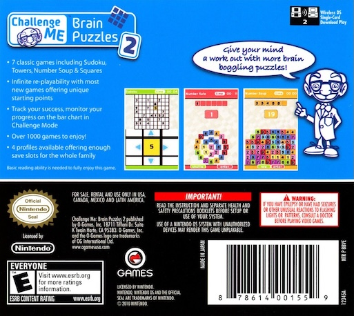 Challenge Me - Brain Puzzles 2 — box-2D-back (US)