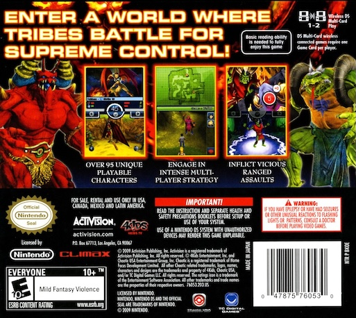 Chaotic - Shadow Warriors — box-2D-back (US)