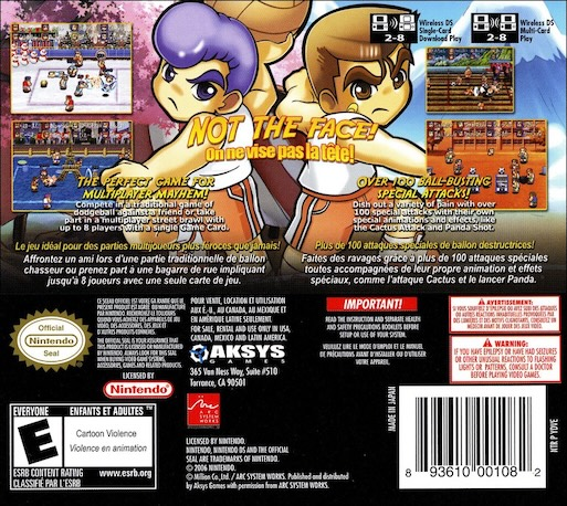 Super Dodgeball Brawlers — box-2D-back (US)