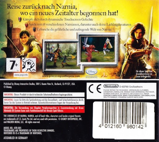 Chronicles Of Narnia, The - Prince Caspian — box-2D-back (DE)