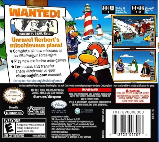 Club Penguin - Herbert's Revenge — box-2D-back (US)