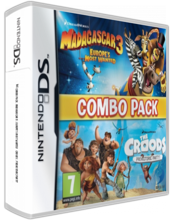 Combo Pack - Madagascar 3 - Europe's Most Wanted   Croods - Prehistoric Party!, The — box-3D (EU)