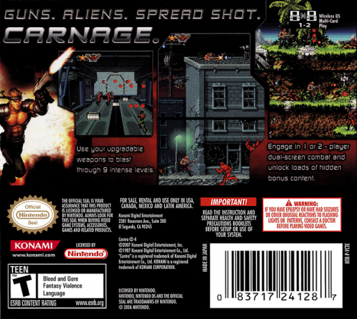 Contra 4 — box-2D-back (US)