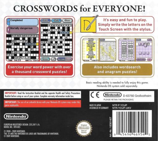 Nintendo Presents - Crossword Collection — box-2D-back (EU)