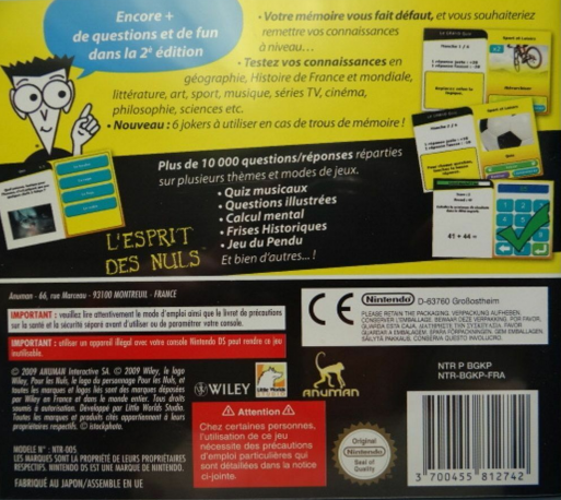 Culture Generale Pour Les Nuls, La — box-2D-back (FR)