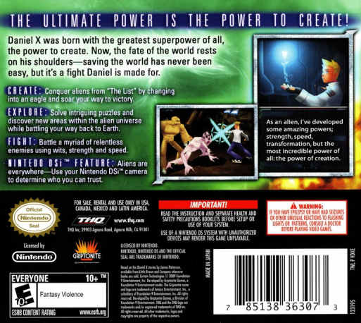Daniel X — box-2D-back (US)