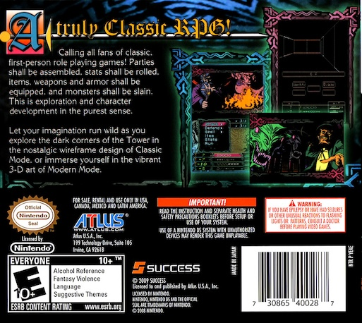 Dark Spire, The — box-2D-back (US)