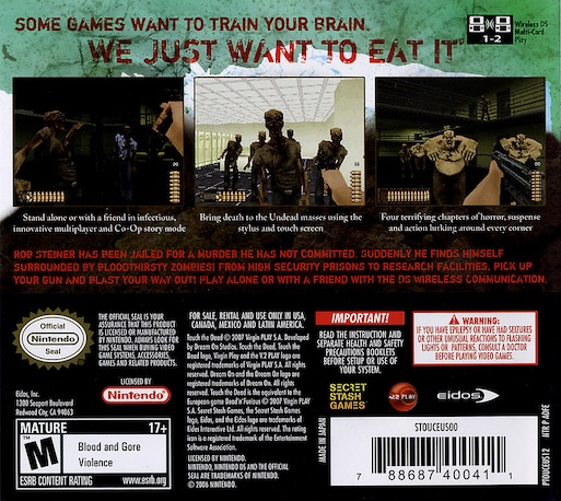 Touch The Dead — box-2D-back (US)