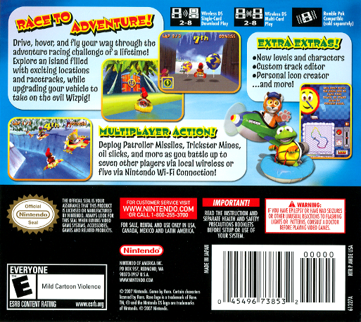 Diddy Kong Racing DS — box-2D-back (US)