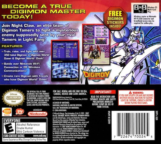 Digimon World - Dusk — box-2D-back (US)