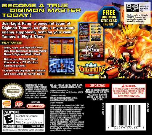 Digimon World - Dawn — box-2D-back (US)