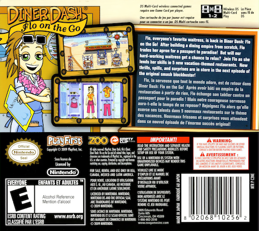 Diner Dash - Flo On The Go — box-2D-back (US)