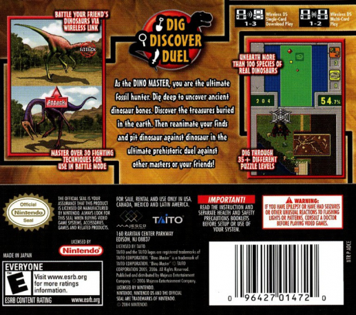Dino Master - Dig, Discover, Duel — box-2D-back (US)