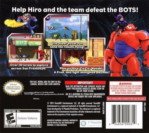 Disney Big Hero 6 - Battle In The Bay — box-2D-back (US)