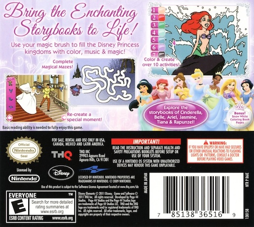 Disney Princesse Livres Enchantés — box-2D-back (US)