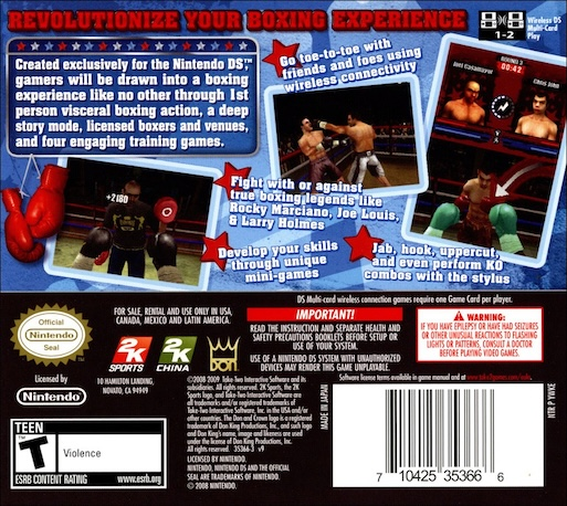 Don King Boxing — box-2D-back (US)