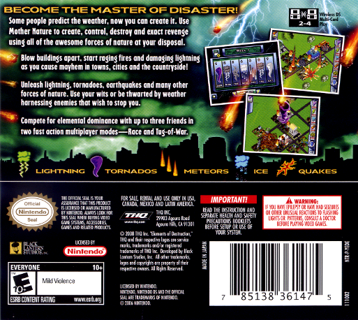 Elements of Destruction — box-2D-back (US)