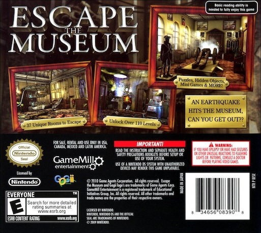 Escape The Museum — box-2D-back (US)