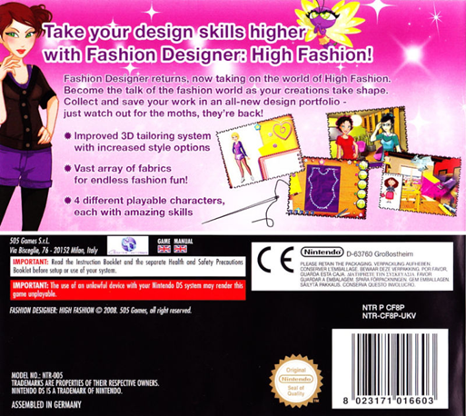 Fashion Designer - High Fashion — box-2D-back (EU)