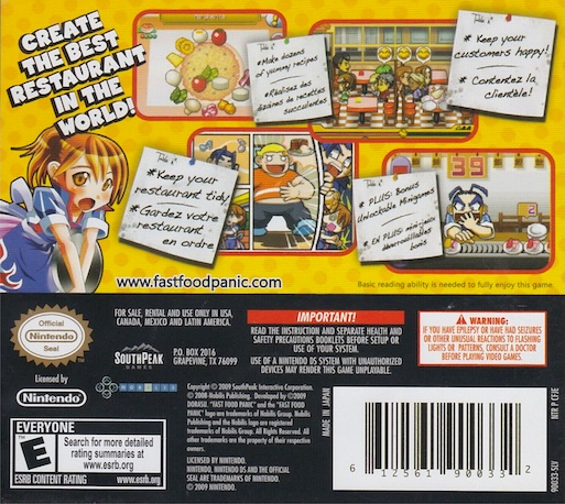Fast Food Panic — box-2D-back (US)