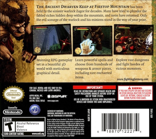Fighting Fantasy - The Warlock Of Firetop Mountain — box-2D-back (US)