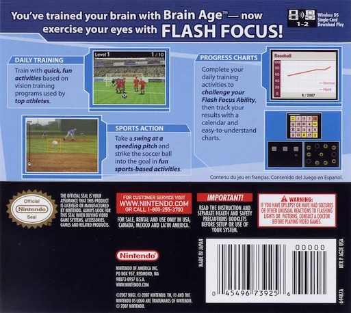 Flash Focus - Vision Training In Minutes A Day — box-2D-back (US)