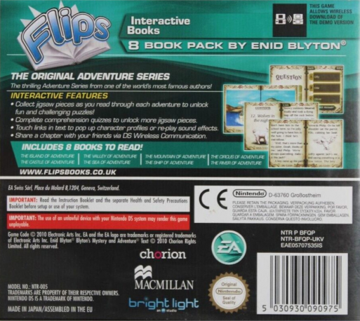 Flips 8 Book Pack - Enid Blyton - The Adventure Series — box-2D-back (EU)