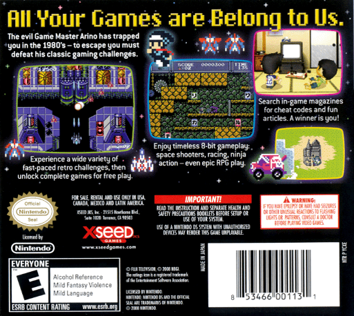 Retro Game Challenge — box-2D-back (US)
