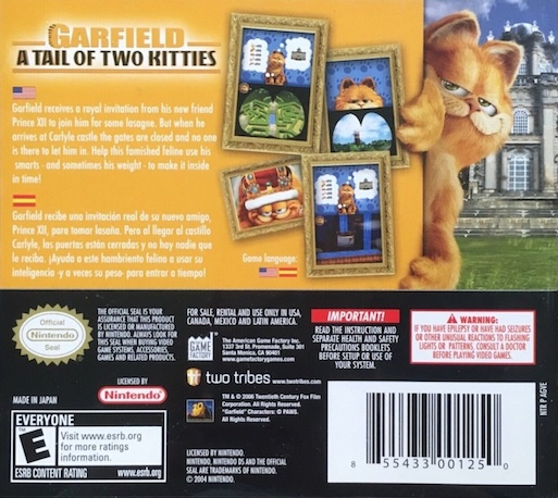 Garfield's A Tail Of Two Kitties — box-2D-back (US)